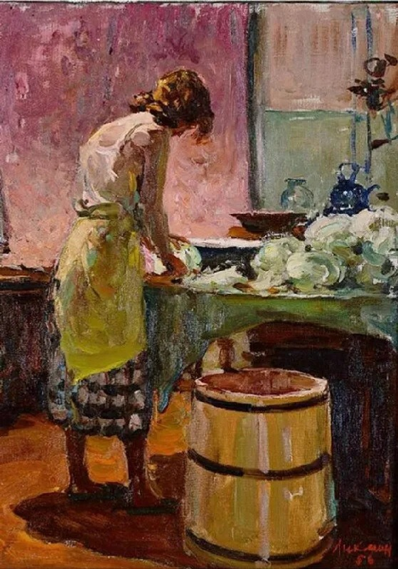 «На кухне». Художник Григорий Густавович Ликман (1904-1991)