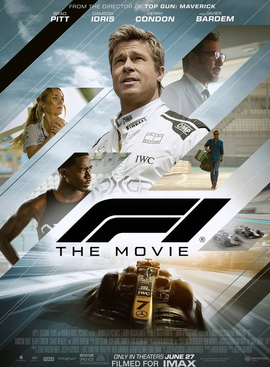 F1 (2025). Боевик, драма, спорт. Реж.: Джозеф Косински. (18+)